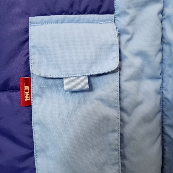 LL Bean Ski Snow Size Medium Light and Dark Blue Colorblock Hooded Ski Snow Coat - Picture 7 of 16